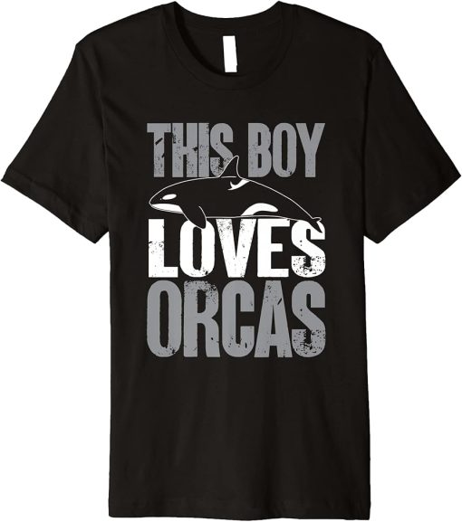 Whales Funny Kids This Boy Loves Orcas Orca Lovers Premium T-Shirt