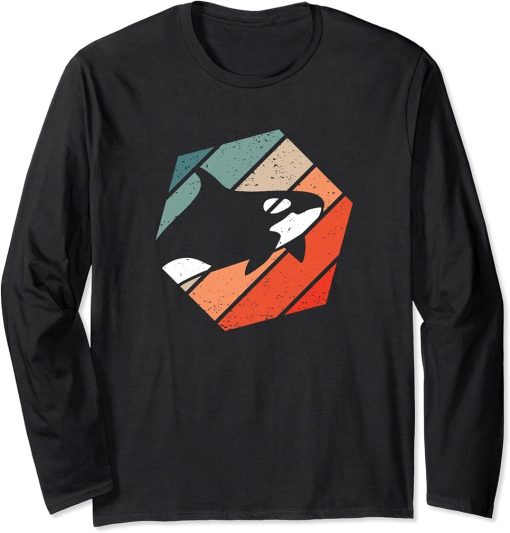 Orca Retro Style Vintage Long Sleeve T-Shirt