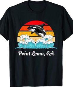 Vintage Point Loma CA Distressed Orca Killer Whale Art T-Shirt