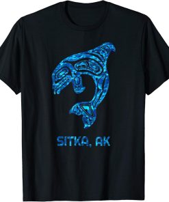 Blue Water Sitka Alaska SE Native American Orca Killer Whale T-Shirt