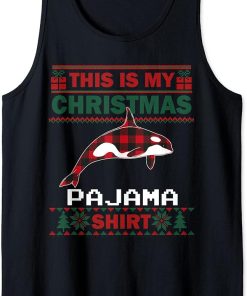 Orcas Lovers Christmas Pajama Orca Ugly Christmas Sweater Tank Top