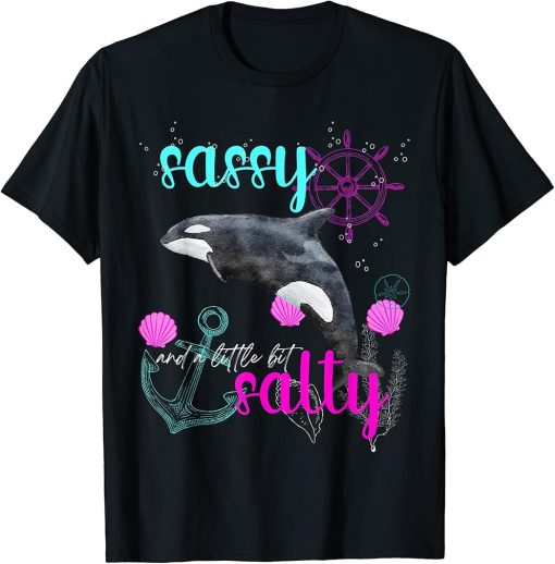 Orca Whale Sassy & Salty Attitude Sweet Southern Prep Gear T-Shirt